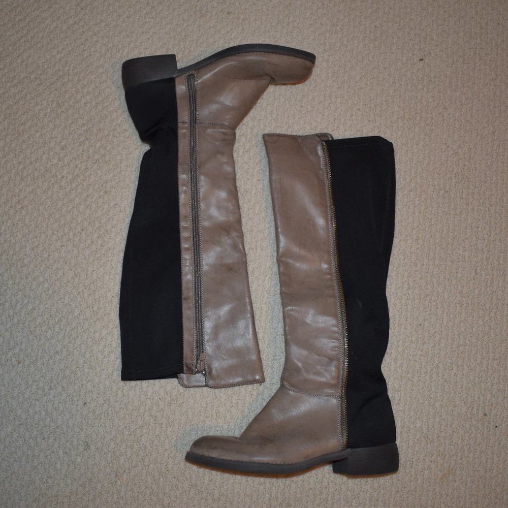 MIA Tall Tan/Black Boots | Size 8